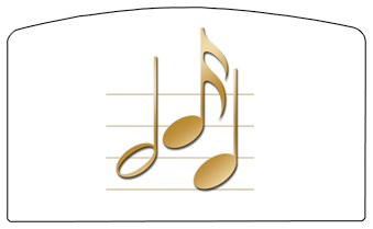 DACRO-382-GD-WT Gold Music Notes White